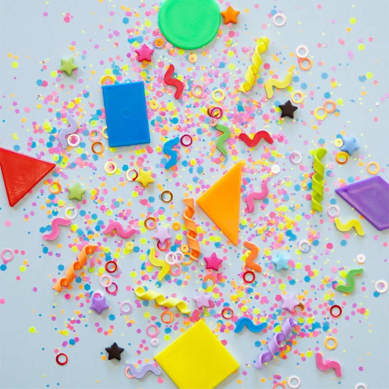 Wkład figurki brokaty do słoików zabaw sensorycznych SHAPES Fun Fillers Glo Pals
