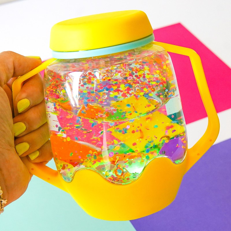 Wkład figurki brokaty do słoików zabaw sensorycznych SHAPES Fun Fillers Glo Pals