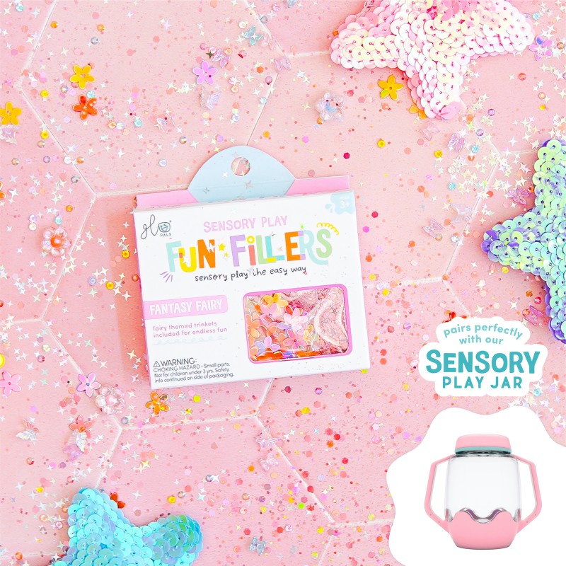 Wkład figurki brokaty do słoików zabaw sensorycznych FAIRY Fun Fillers Glo Pals