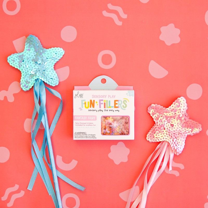 Wkład figurki brokaty do słoików zabaw sensorycznych FAIRY Fun Fillers Glo Pals