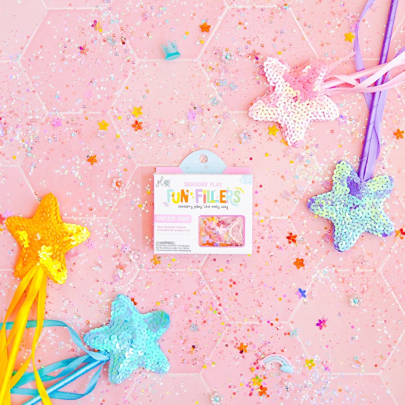 Wkład figurki brokaty do słoików zabaw sensorycznych FAIRY Fun Fillers Glo Pals