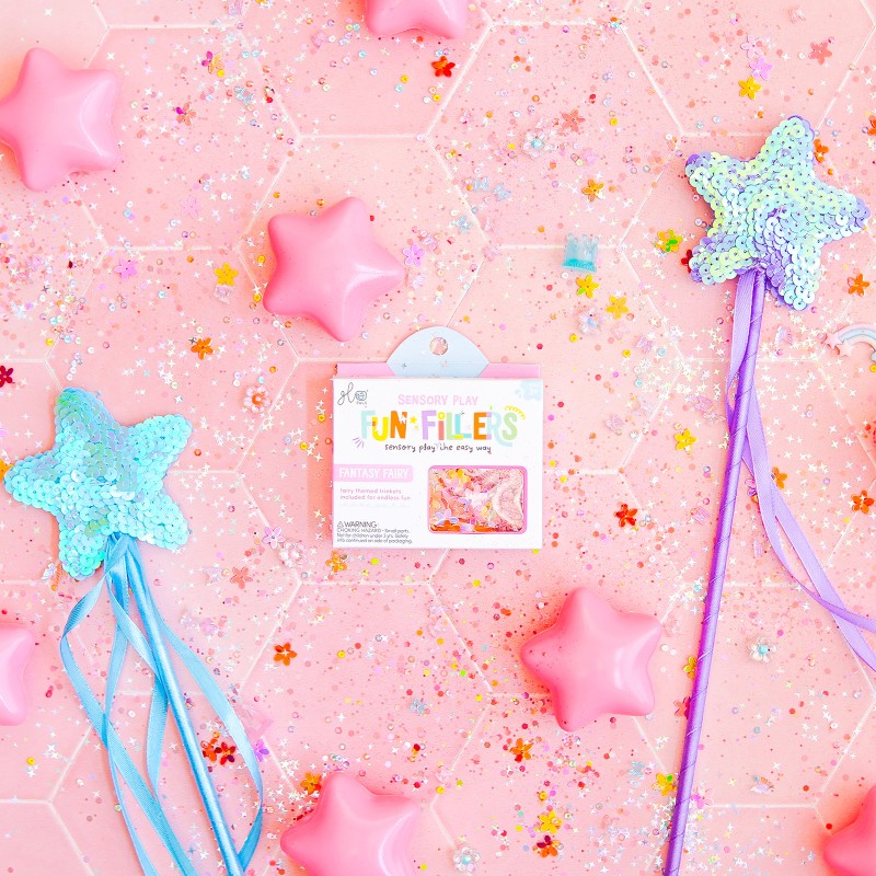 Wkład figurki brokaty do słoików zabaw sensorycznych FAIRY Fun Fillers Glo Pals