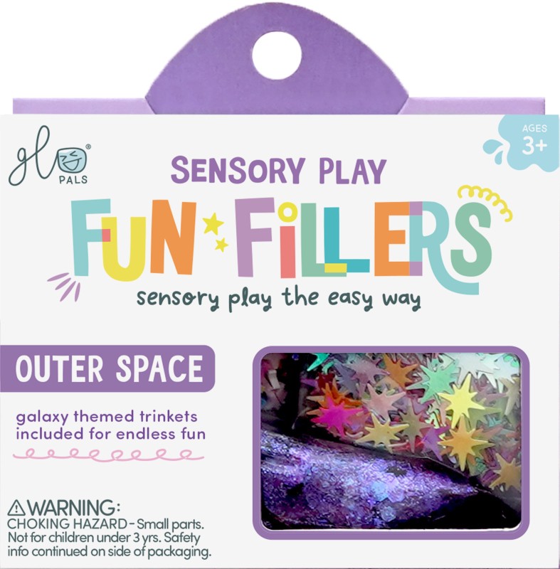 Wkład figurki brokaty do słoików zabaw sensorycznych SPACE Fun Fillers Glo Pals