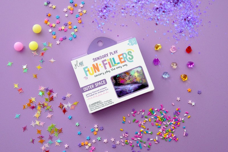 Wkład figurki brokaty do słoików zabaw sensorycznych SPACE Fun Fillers Glo Pals