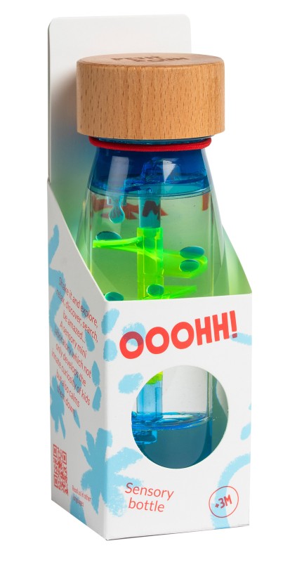 Butelka sensoryczna, dwufazowa MOVE SPIRALA niebieska Petit Boum