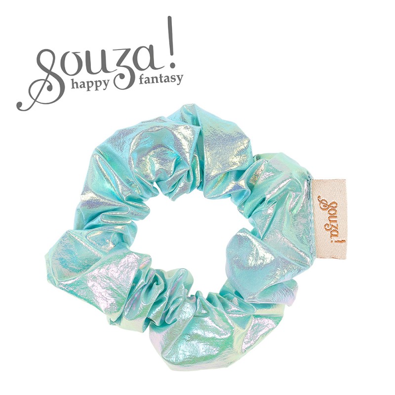 Gumka do włosów scrunchy niebieski metalik Elea Souza!