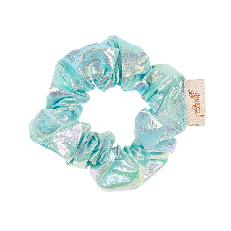 Gumka do włosów scrunchy niebieski metalik Elea Souza!