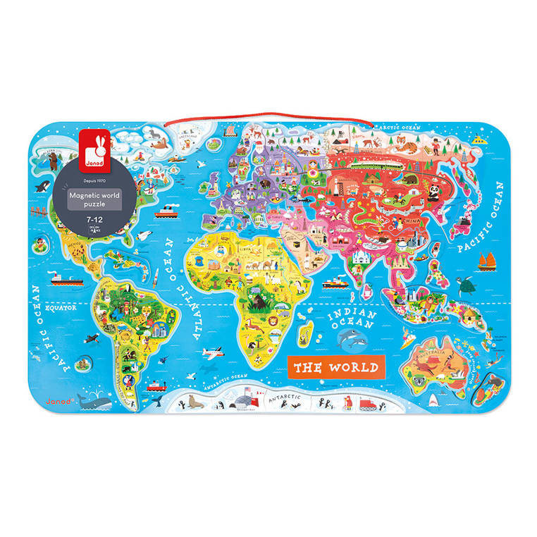 Puzzle magnetyczne Mapa świata Janod