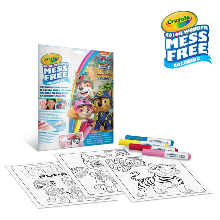 Kolorowanka dla dzieci i 4 niebrudzące magiczne flamastry Color Wonder Mess Free Psi Patrol 3+ Crayola