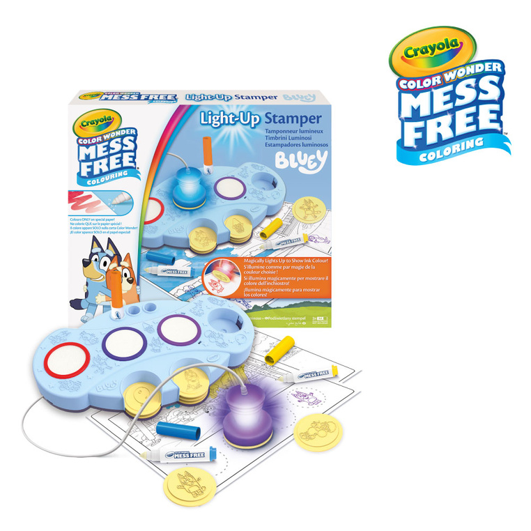 Podświetlane stemple dla dzieci niebrudzące Color Wonder Mess Free Bluey 3+ Crayola