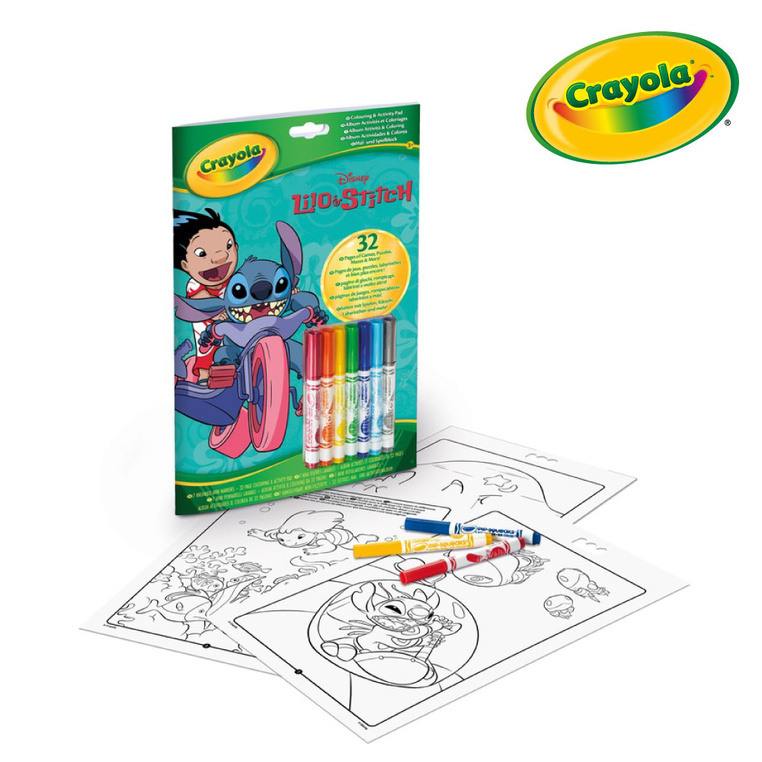 Kolorowanka dla dzieci z łamigłówkami i flamastrami Lilo i Stitch 3+ Crayola