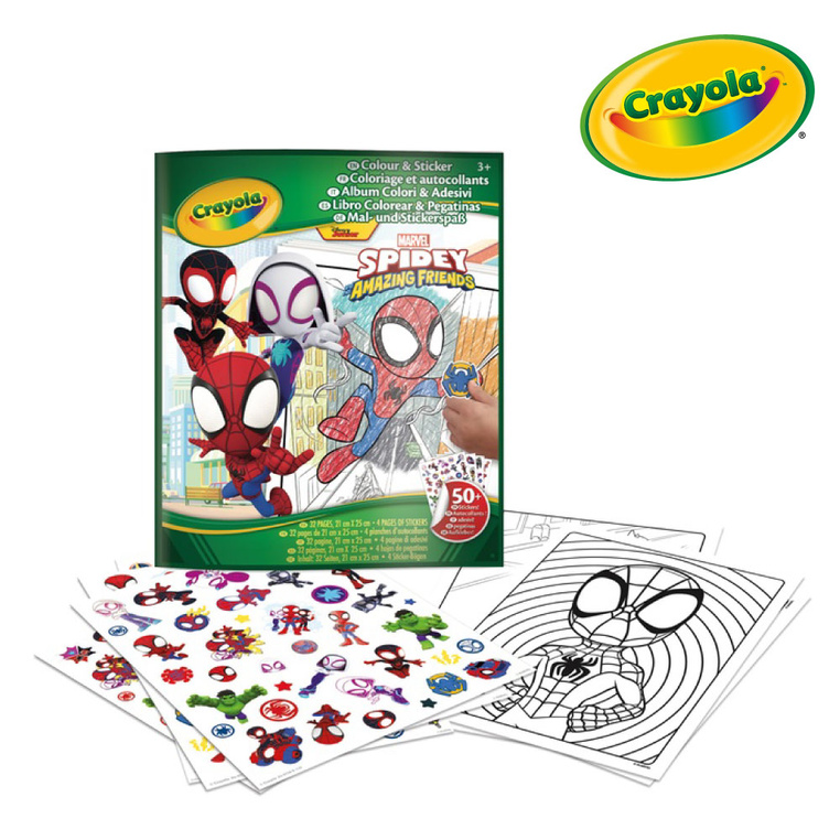 Kolorowanka dla dzieci z naklejkami Spidey i super-kumple 3+ Crayola