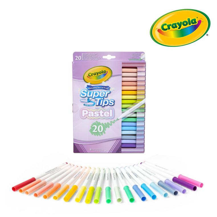 Super Tips Flamastry mazaki dla dzieci zmywalne pastelowe 20szt. Crayola