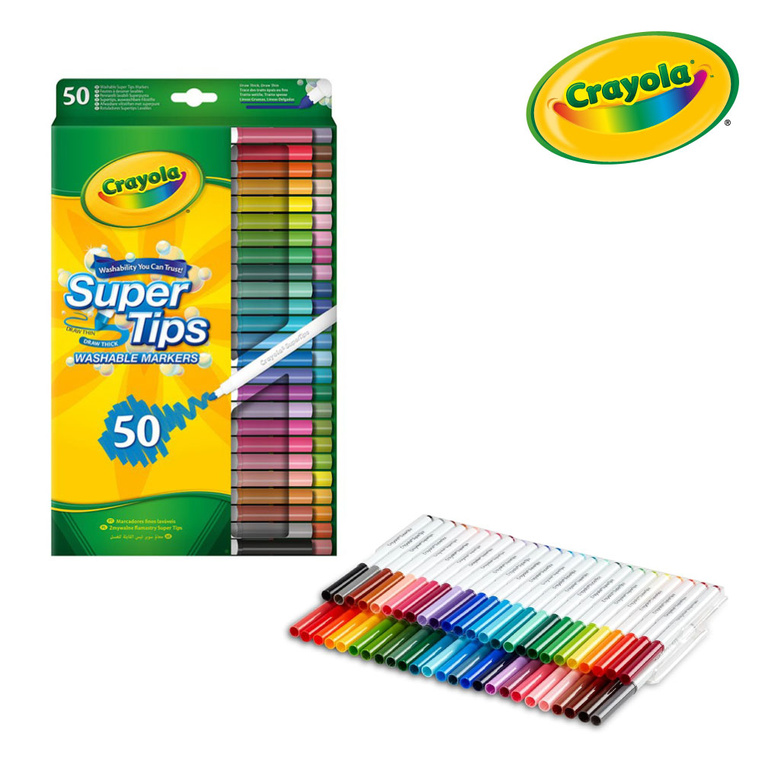 Super Tips Flamastry mazaki dla dzieci zmywalne 50szt. Crayola
