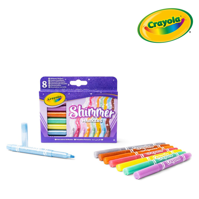 Flamastry błyszczące mazaki dla dzieci 8szt. Crayola