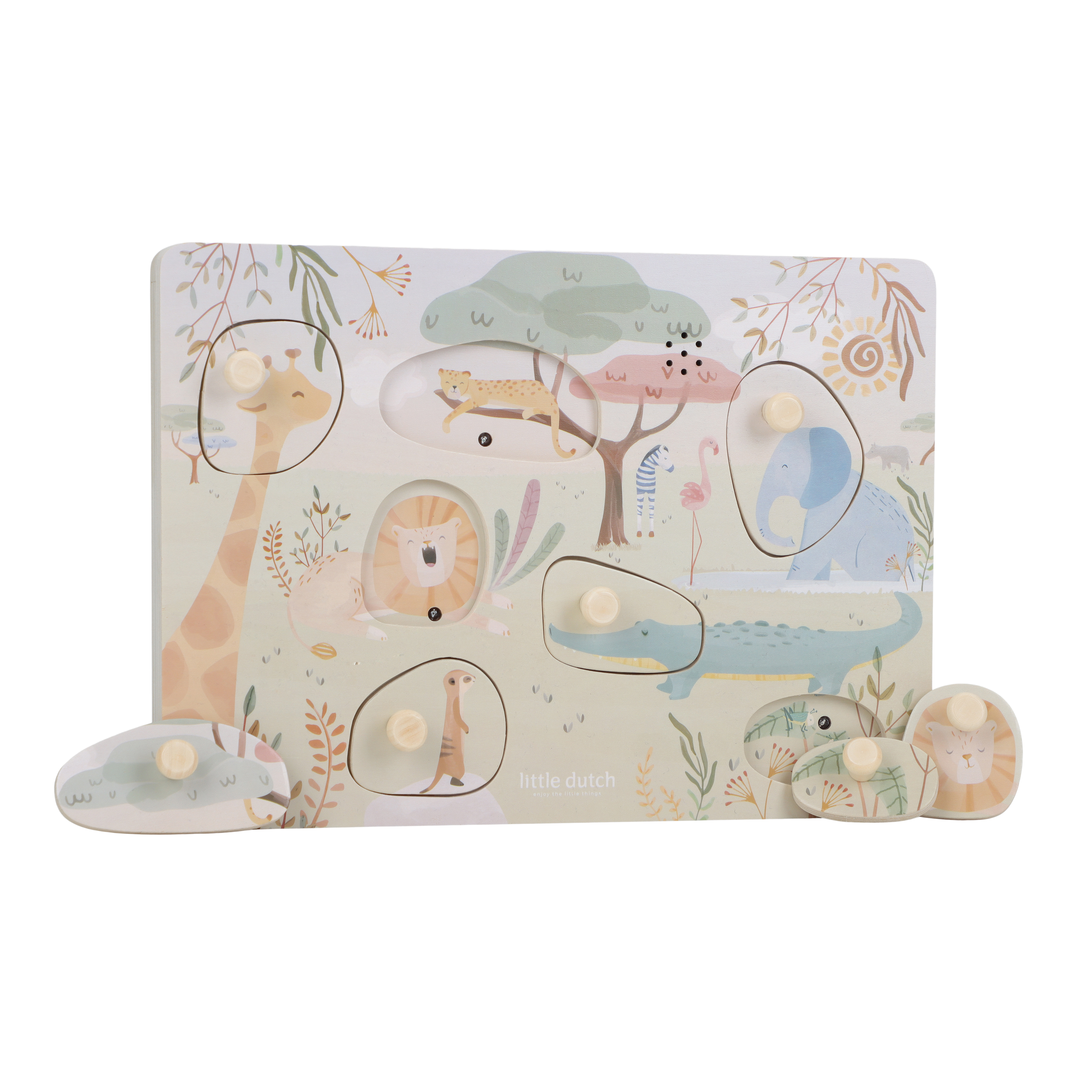 Puzzle dźwiękowe drewniane Safari Friends FSC Little Dutch
