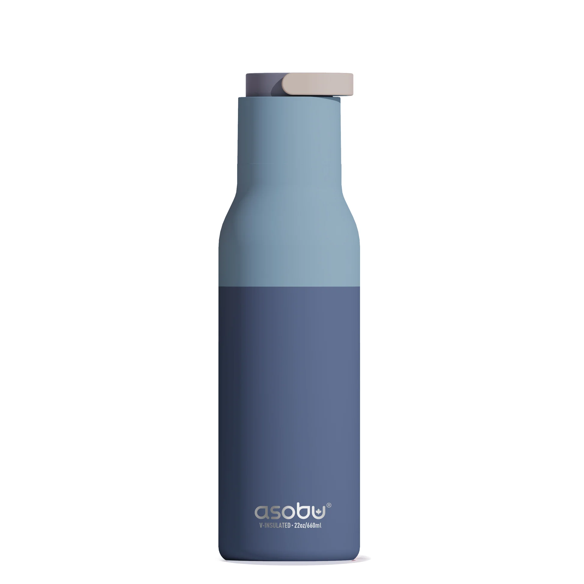 Butelka termiczna ze słomką Metro pastel blue 600 ml Asobu