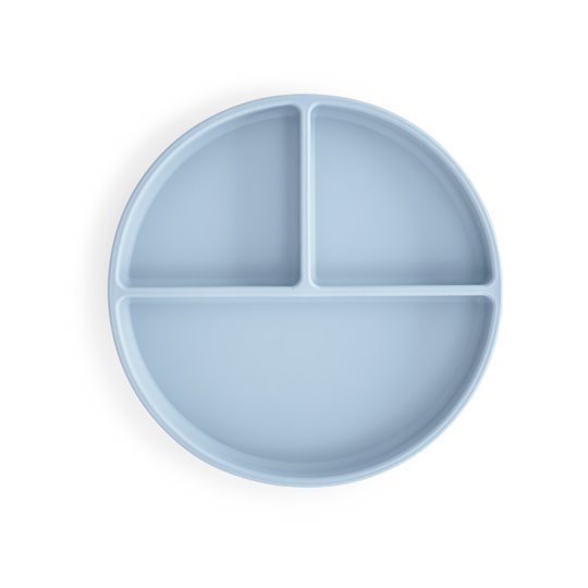 Talerzyk silikonowy z przyssawką Powder Blue Mushie