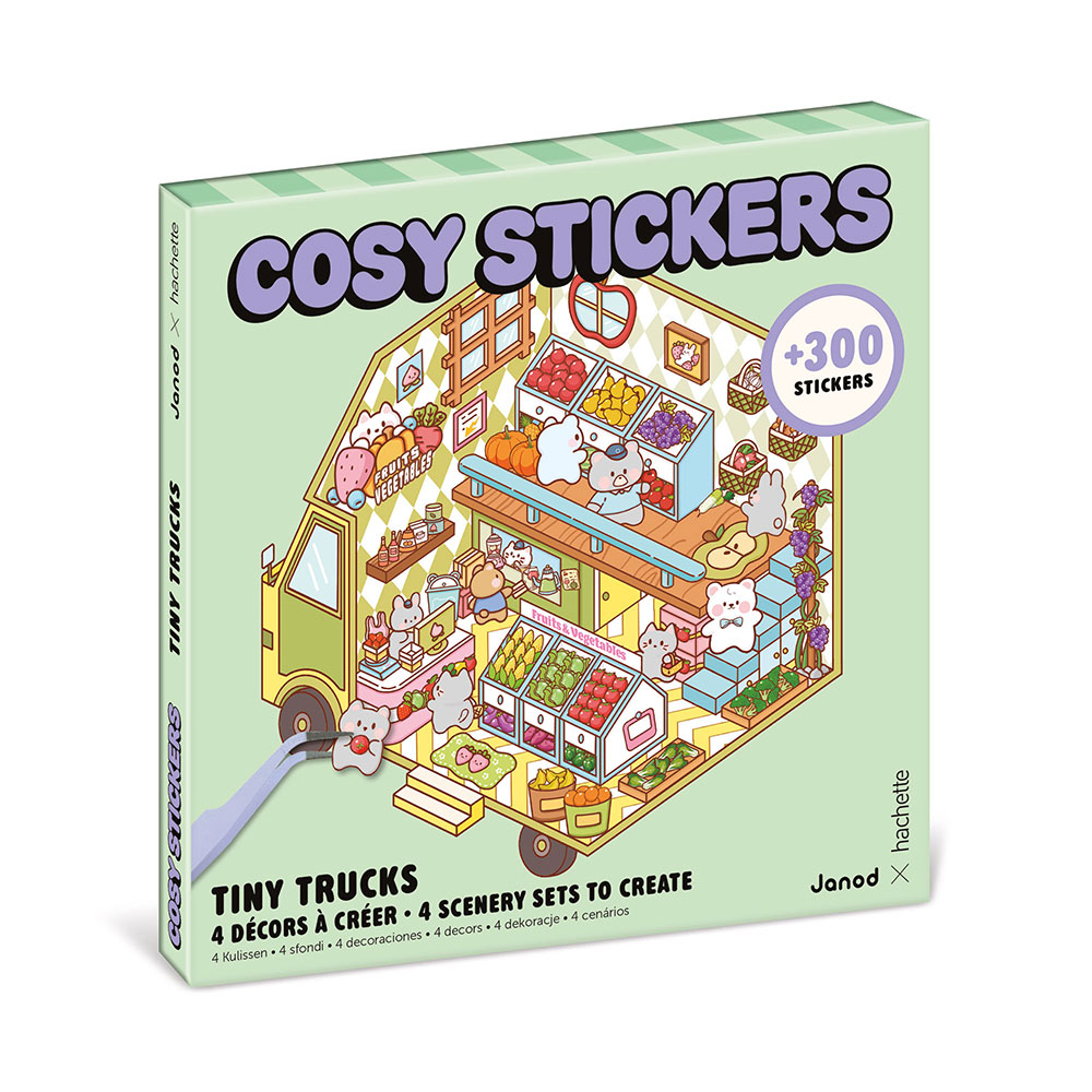 Zestaw kreatywny Scenki do wyklejania z mini naklejkami i pęsetą Cosy stickers Ciężarówka Janod