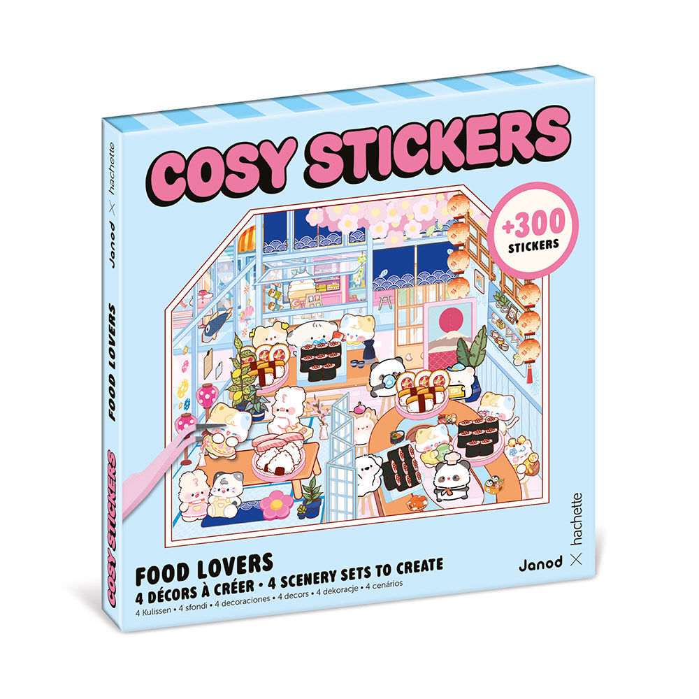 Zestaw kreatywny Scenki do wyklejania z mini naklejkami i pęsetą Cosy stickers Restauracja Janod