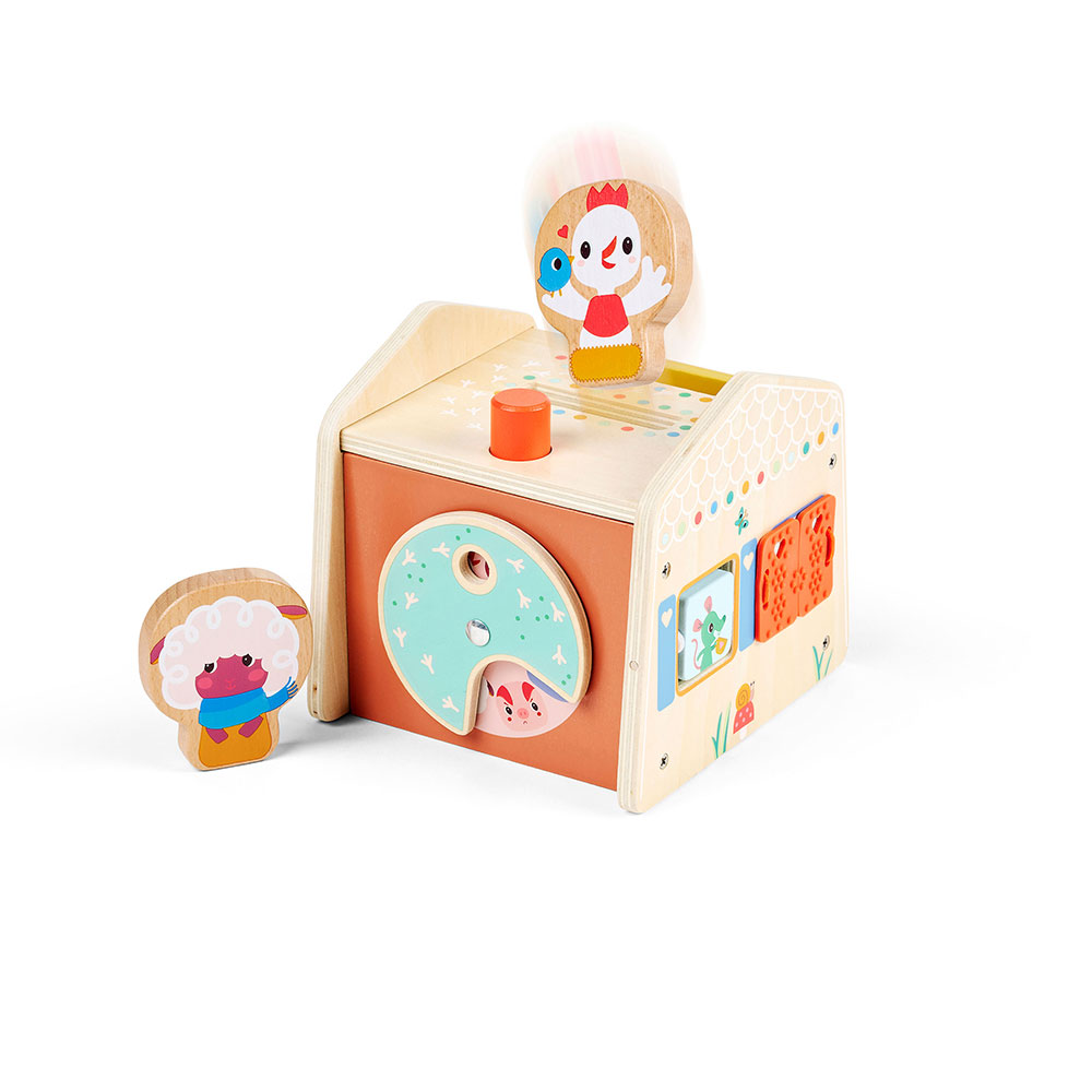 Drewniany domek manipulacyjny Zabawa w chowanego 12 m+ Lilliputiens