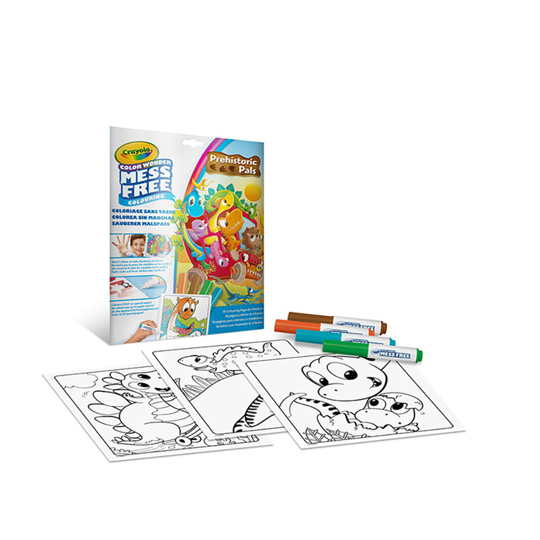 Kolorowanka dla dzieci i 4 niebrudzące magiczne flamastry Color Wonder Mess Free Dinozaury 3+ Crayola
