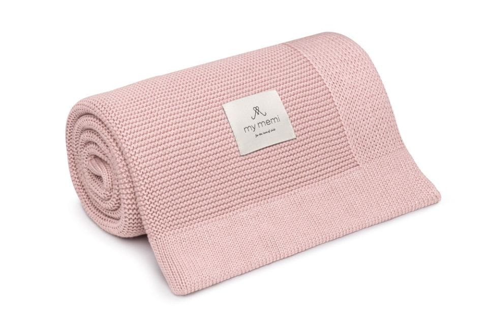 Bambusowy kocyk powder pink 80x100 - classic my memi