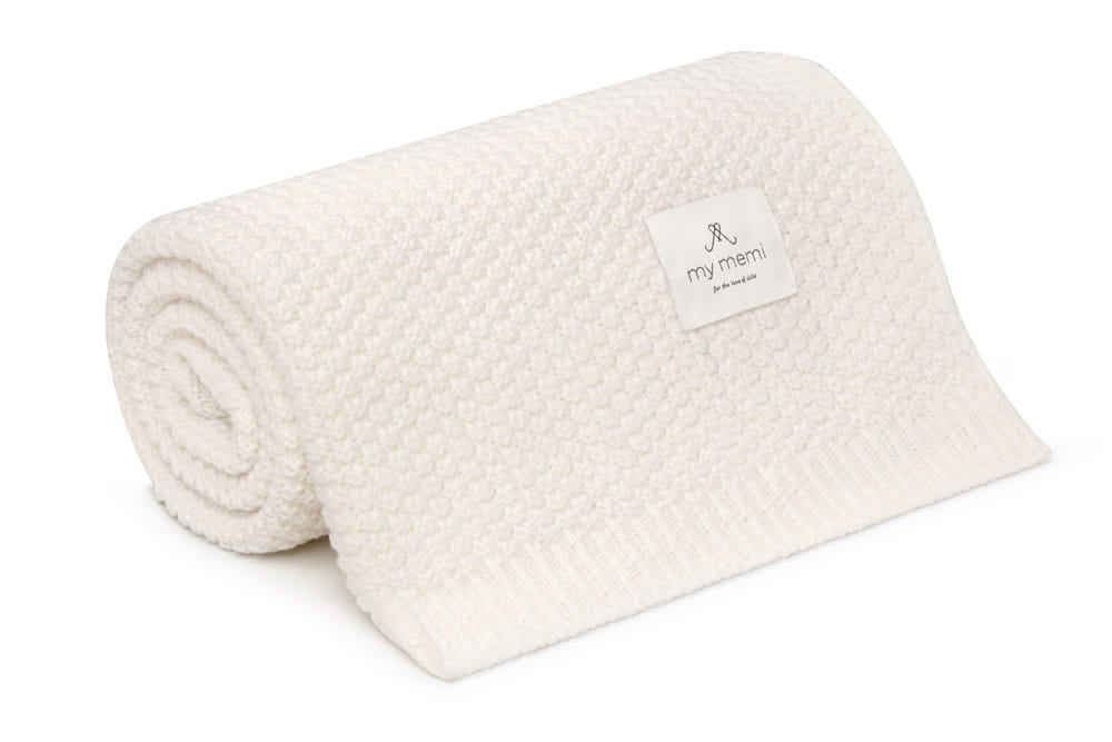 Kocyk ze 100% wełny merino cream - premium collection my memi